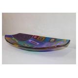 Signed Galazzo 2005 Multicolor Fused Art Glass Bowl