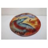 Decorative Glass Plate with Abstract Southwestern Design