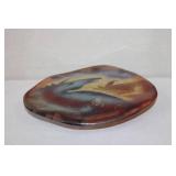 Decorative Glass Plate with Abstract Southwestern Design