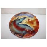 Decorative Glass Plate with Abstract Southwestern Design