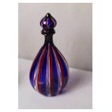 Set of 3 Murano Style Art Glass Decanters with Stoppers