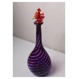 Set of 3 Murano Style Art Glass Decanters with Stoppers