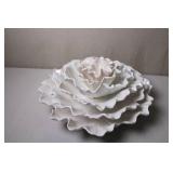 Global Views Made in Italy Iridescent Ruffled Ceramic Bowl