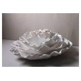 Global Views Made in Italy Iridescent Ruffled Ceramic Bowl