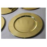 Set of 7 Brass Charger Plates Made in Hong Kong