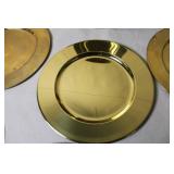 Set of 7 Brass Charger Plates Made in Hong Kong