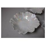 Set of 7 Global Views White Iridescent Ruffled Bowls Made in Italy