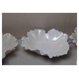 Set of 7 Global Views White Iridescent Ruffled Bowls Made in Italy