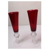 Set of 4 Ruby Red Stemmed Glasses