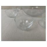 7-Piece Clear Glass Serving Bowl Set with Embossed Seal