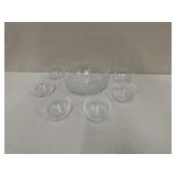 7-Piece Clear Glass Serving Bowl Set with Embossed Seal
