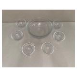 7-Piece Clear Glass Serving Bowl Set with Embossed Seal