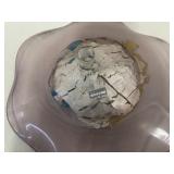 Handblown Art Glass Bowl with Multicolor Abstract Centerpiece