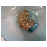 Artisan Hand-Blown Glass Bowl with Abstract Centerpiece