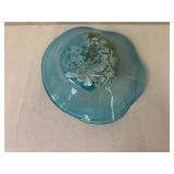 Artisan Hand-Blown Glass Bowl with Abstract Centerpiece