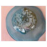 Artisan Hand-Blown Glass Bowl with Abstract Centerpiece