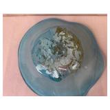 Artisan Hand-Blown Glass Bowl with Abstract Centerpiece