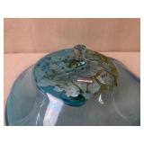 Artisan Hand-Blown Glass Bowl with Abstract Centerpiece