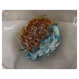 Artisan Hand-Blown Glass Bowl with Abstract Centerpiece