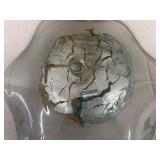 Artisan Hand-Blown Glass Bowl with Abstract Centerpiece