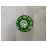 Set of 19 Colored Cut to Clear Crystal Wine Glasses