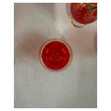 Vintage Red and Gold Decanter Set with 10 Glasses