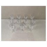 Set of 11 Waterford Crystal Cut Wine Glasses