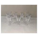 Set of 11 Waterford Crystal Cut Wine Glasses