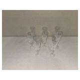 Set of 8 Waterford Cut Crystal Champagne Flutes with Starburst Base