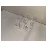 Set of 8 Waterford Cut Crystal Champagne Flutes with Starburst Base