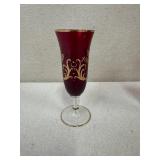 Bohemian Ruby Red Decanter Set with 6 Stem Glasses and 6 Cordials