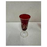 Bohemian Ruby Red Decanter Set with 6 Stem Glasses and 6 Cordials