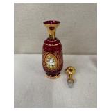 Bohemian Ruby Red Decanter Set with 6 Stem Glasses and 6 Cordials