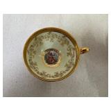 Set of 24K Gold Gilded Cups with Plates, Made in Czechoslovakia