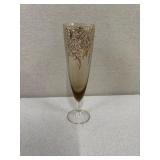 Set of 4 Hand-Painted Colored Champagne Flutes with Gold Accents