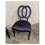 Pair of Upholstered Side Chairs with Double Oval Backs and Nailhead Trim