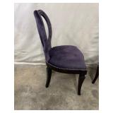 Pair of Upholstered Side Chairs with Double Oval Backs and Nailhead Trim