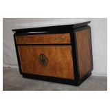 Mid-Century Modern Wood Sideboard Buffet with Brass Hardware