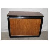 Mid-Century Modern Wood Sideboard Buffet with Brass Hardware