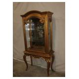 Antique Gilded Glass Display Cabinet with Ornate Detailing