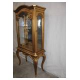 Antique Gilded Glass Display Cabinet with Ornate Detailing