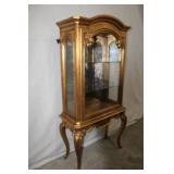 Antique Gilded Glass Display Cabinet with Ornate Detailing