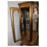 Antique Gilded Glass Display Cabinet with Ornate Detailing