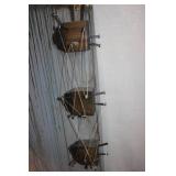 Industrial Mixed Media Wall Art Panel with Mechanical Elements and Lighting