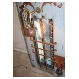 Industrial Mixed Media Wall Art Panel with Mechanical Elements and Lighting