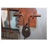 Industrial Mixed Media Wall Art Panel with Mechanical Elements and Lighting