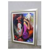 Original oil painting by Irene Sherri Abstract Art Print with Musical Motif
