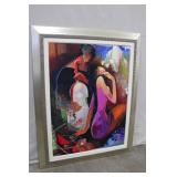 Original oil painting by Irene Sherri Abstract Art Print with Musical Motif