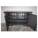 Distressed Two-Door Wood Sideboard Cabinet with Shelves