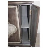 Distressed Two-Door Wood Sideboard Cabinet with Shelves